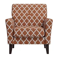 Alex Transitional Flared Arm Accent Chair Trellis Fabric
