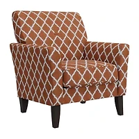 Alex Transitional Flared Arm Accent Chair Trellis Fabric