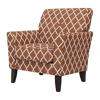 Alex Transitional Flared Arm Accent Chair Trellis Fabric