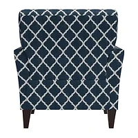 Alex Transitional Flared Arm Accent Chair Trellis Fabric