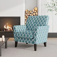 Alex Transitional Flared Arm Accent Chair Trellis Fabric