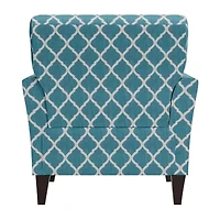 Alex Transitional Flared Arm Accent Chair Trellis Fabric