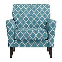 Alex Transitional Flared Arm Accent Chair Trellis Fabric