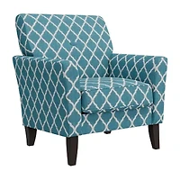 Alex Transitional Flared Arm Accent Chair Trellis Fabric