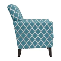 Alex Transitional Flared Arm Accent Chair Trellis Fabric