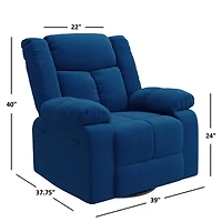 ProLounger Traditional Swivel Glider Recliner Plush Velvet