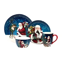 Certified International Santa'S Secret 16-pc. Earthenware Dinnerware Set