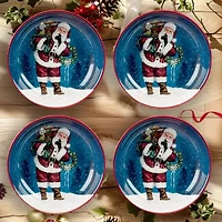 Certified International Santa'S Secret 4-pc. Earthenware Dessert Plate