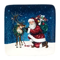 Certified International Santa'S Secret 4-pc. Earthenware Appetizer Plate