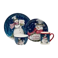 Certified International Snowman Greetings 16-pc. Earthenware Dinnerware Set