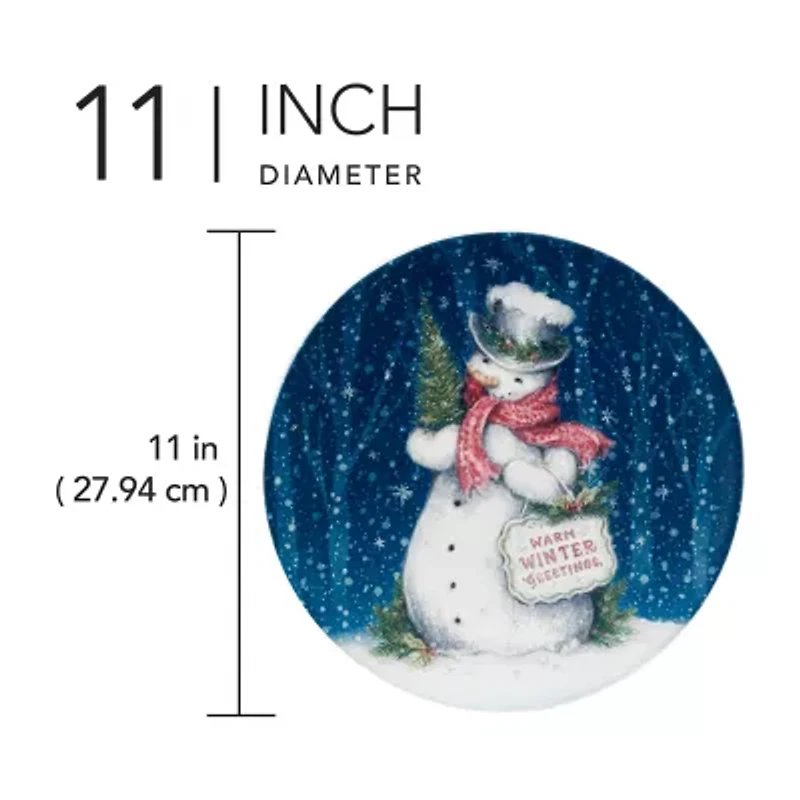 Certified International Snowman Greetings 4-pc. Earthenware Dinner Plate