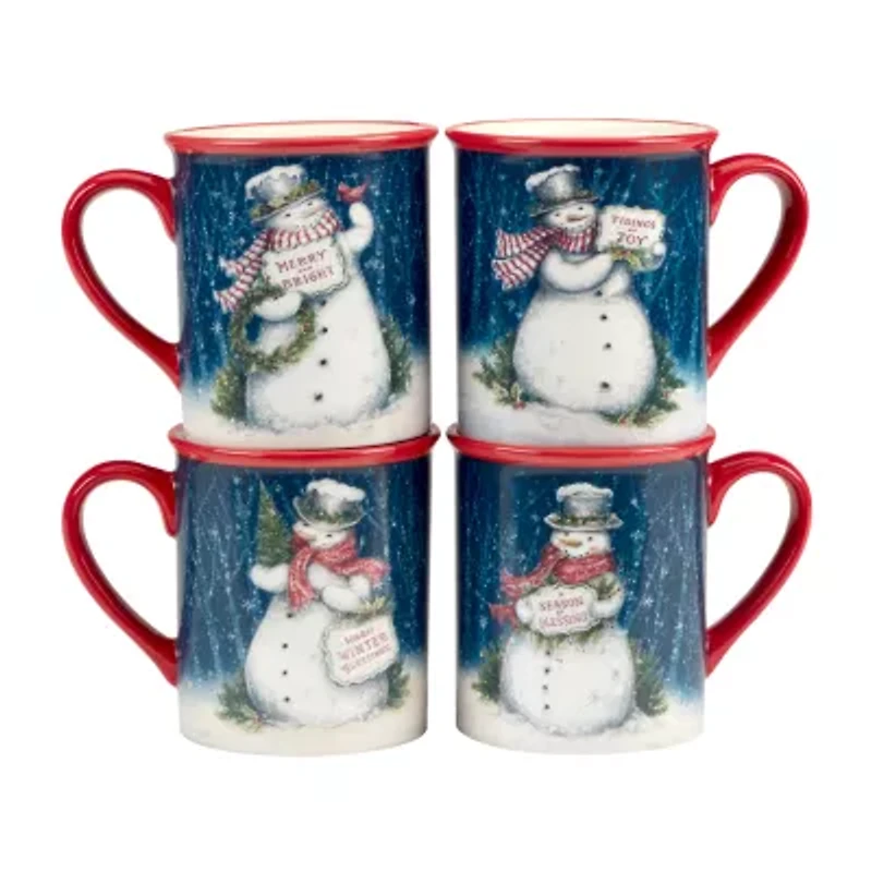 Certified International Snowman Greetings 4-pc. Holiday Coffee Mug