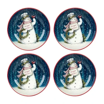 Certified International Snowman Greetings 4-pc. Earthenware Soup Bowl