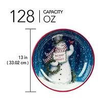 Certified International Snowman Greetings Serving Bowl