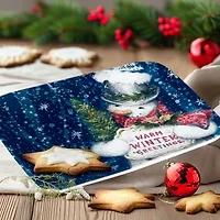 Certified International Snowman Greetings Serving Platter