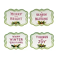 Certified International Snowman Greetings 4-pc. Earthenware Appetizer Plate