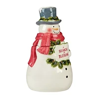 Certified International Snowman Greetings Earthenware Cookie Jar