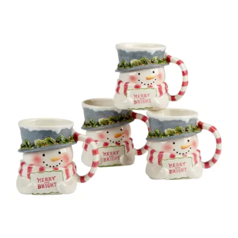 Certified International Snowman Greetings 4-pc. Holiday Coffee Mug