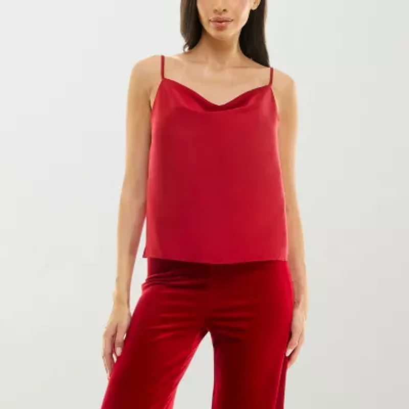 Premier Amour Womens Cowl Neck Sleeveless Camisole