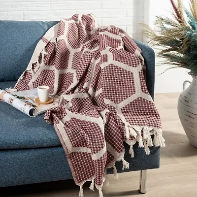 LR Home Ashe Geometric Washable Throw