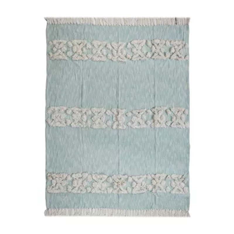 LR Home Mason Bordered Washable Throw