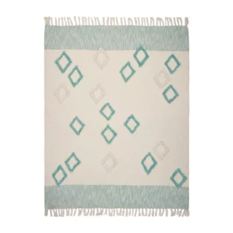 LR Home Hudson Diamond Washable Throw