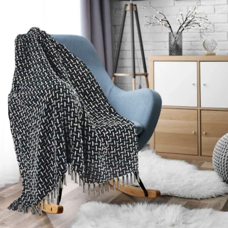 LR Home Rony Geometric Washable Throw