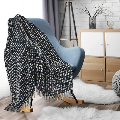 LR Home Rony Geometric Washable Throw