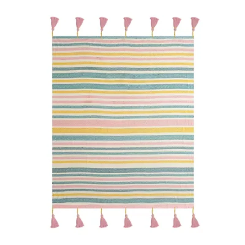 Lr Home Angel Stripe Washable Reversible Throw