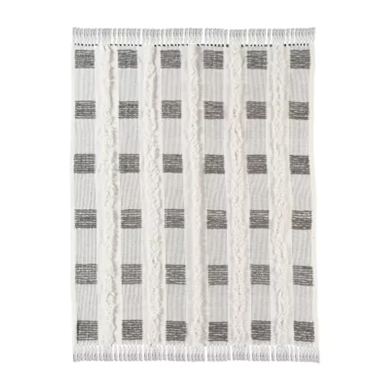 LR Home Wesley Checked Washable Throw