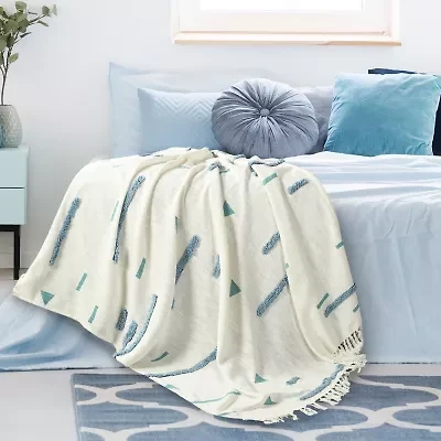 Lr Home Ian Geometric Washable Throw