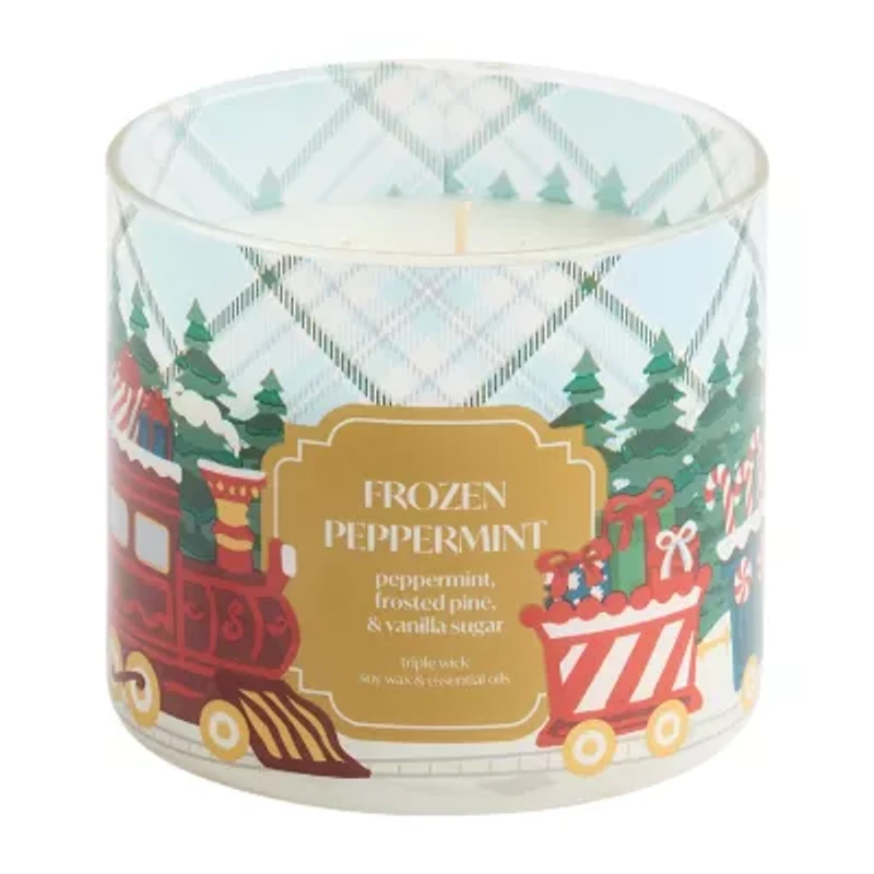 Distant Lands Frozen Peppermint 3-Wick Scented Jar Candle