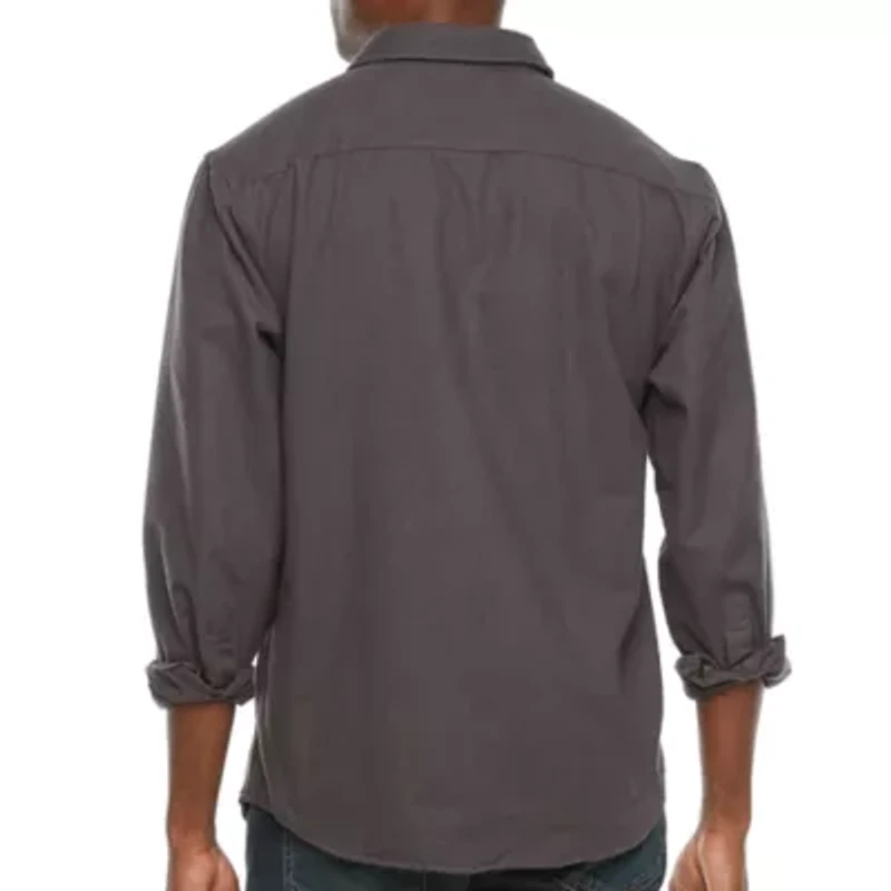 Victory Mens Long Sleeve Cuffed Regular Fit Button-Down Shirt