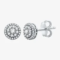 1 CT. T.W. Natural White Diamond 10K White Gold 9.9mm Round Stud Earrings