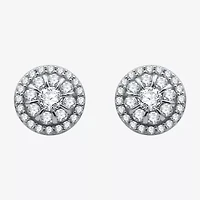1 CT. T.W. Natural White Diamond 10K White Gold 9.9mm Round Stud Earrings