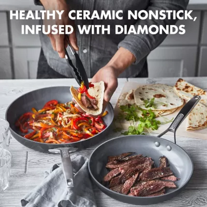 GreenPan Paris Pro Hard Anodized Ceramic Non-Stick 2-pc. Open Frypan Set