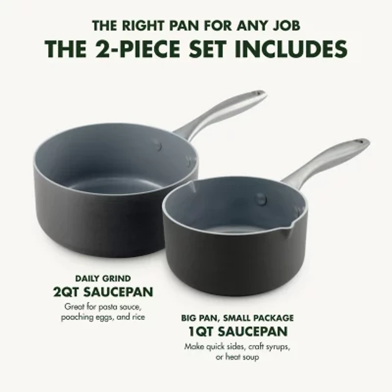 GreenPan Lima Hard Anodized Ceramic Non-Stick 2pc. Open Saucepan Set