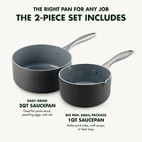 GreenPan Lima Hard Anodized Ceramic Non-Stick 2pc. Open Saucepan Set