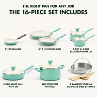 GreenPan Rio Healthy Ceramic Non-Stick 16-pc. Cookware Set