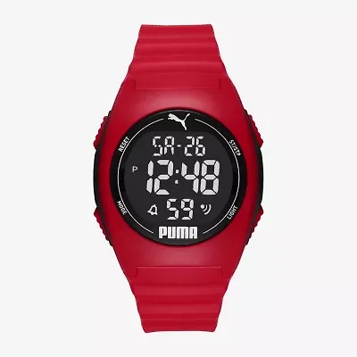 PUMA Mens Digital Red Strap Watch P6014