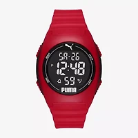 PUMA Mens Digital Red Strap Watch P6014