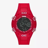 PUMA Mens Digital Red Strap Watch P6037