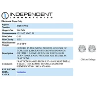 Ever Star 3/8 CT. T.W. Lab-Grown  (G / SI1-SI2) Diamond 10K or 14K Gold Round Stud Earrings