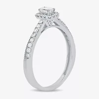 Womens 3/8 CT. T.W. Natural White Diamond 10K Gold Side Stone Crossover Engagement Ring