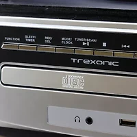 Trexonic 3-Speed Turntable With CD Player, FM Radio, Bluetooth, USB/SD Recording and Wired Shelf Speakers