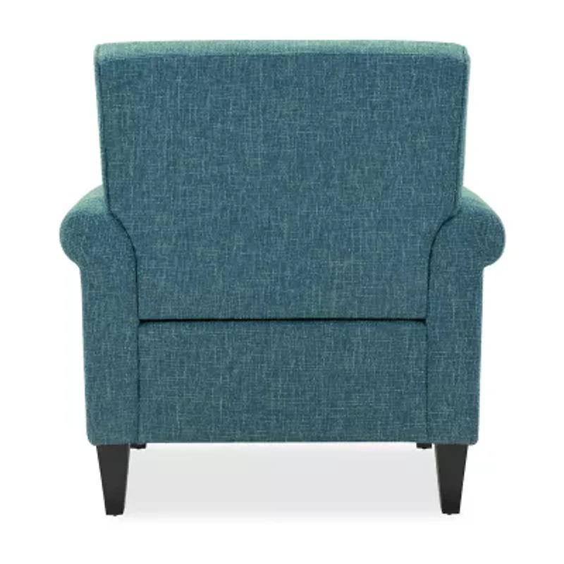 Jean Traditional Rolled Arm Accent Chair with Pewter Nailheads Tweed
