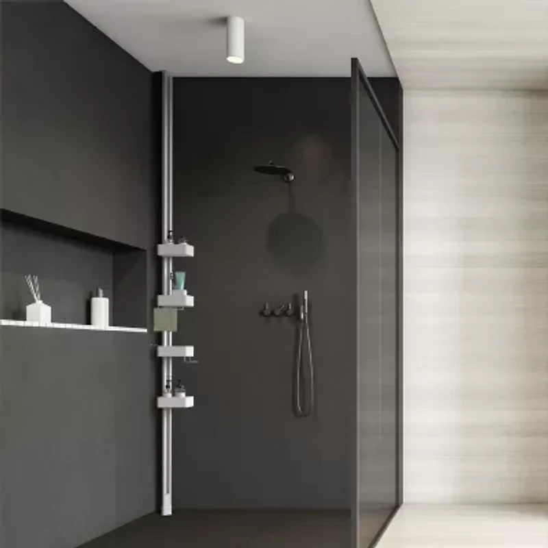 Sharper Image SpaStudio Hook Modular Shower Caddy Adjustable 4 Tier Design with Customizable Fit and Storage