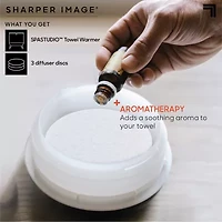 Sharper Image SpaStudio Towel Warmer Heated Comfort + Aromatherapy Large Capacity Warms 3 Towels