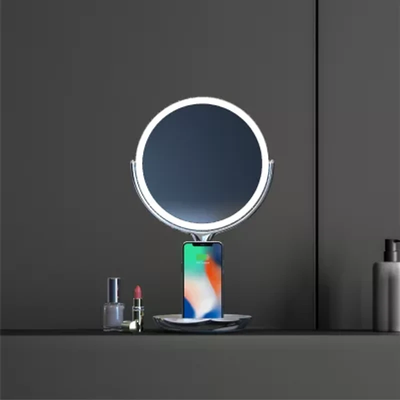 Sharper Image SpaStudio Vanity 8-Inch Mirror With Qi Wireless Charging