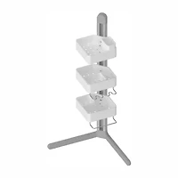 Sharper Image SpaStudio Nook Modular Corner Shower Caddy Adjustable 3 Tier Design with Customizable Fit and Storage